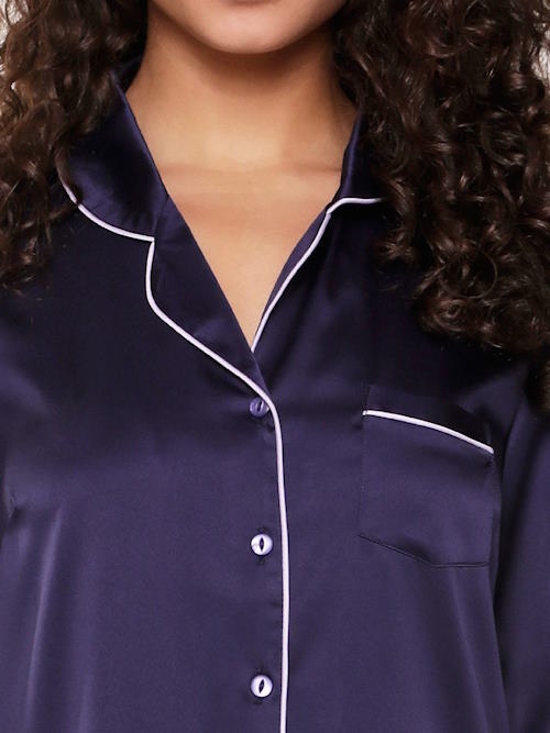 LingaDore Nacht Blue Ribbon navy-blau nachtkleid