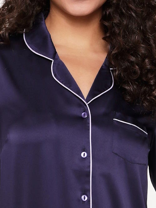 LingaDore Nacht Blue Ribbon navy-blau pyjama