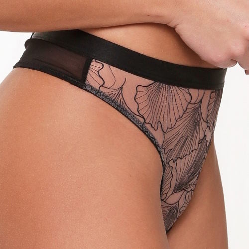 LingaDore Black Flower schwarz string