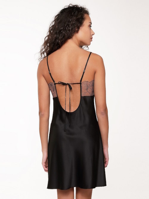 LingaDore Nacht Black Flower schwarz slipdress