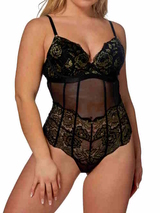 After Eden D-Cup & Up Tilde schwarz/gold korselett