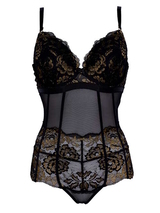 After Eden D-Cup & Up Tilde schwarz/gold korselett