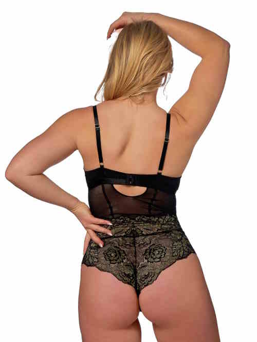 After Eden D-Cup & Up Tilde schwarz/gold korselett