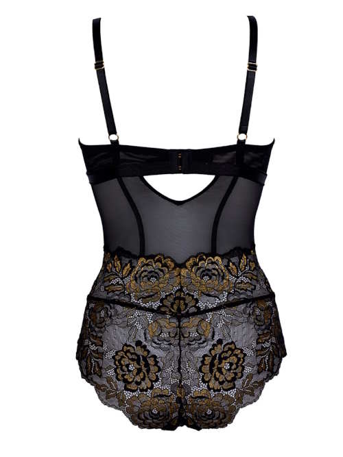 After Eden D-Cup & Up Tilde schwarz/gold korselett