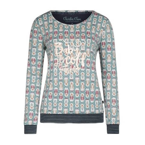 Charlie Choe Cold Days grün/print schlafshirt