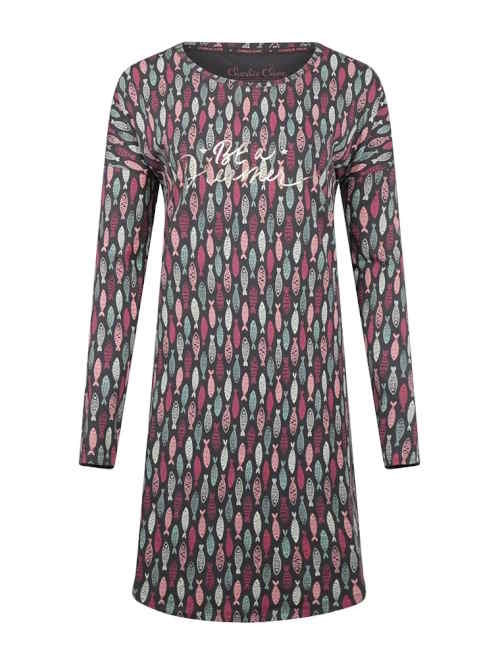 Charlie Choe Cold Days grau/print nachtkleid