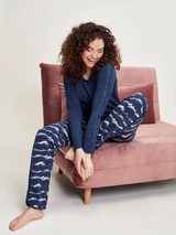 Charlie Choe Mystische Träume navy-blau/print pyjamahose