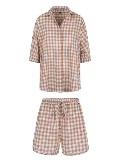 LingaDore Nacht  Hot summer nights braun/print shortama