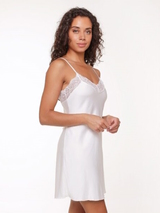 LingaDore Nacht SATIN aus weiß slipdress
