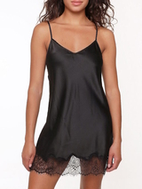 LingaDore Nacht SATIN schwarz slipdress