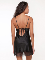 LingaDore Nacht SATIN schwarz slipdress