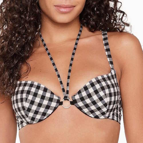 LingaDore Strand Square Print schwarz/weiß gemoldefer bikini bh
