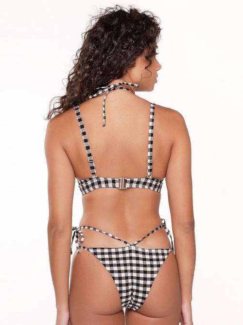 LingaDore Strand Square Print schwarz/weiß gemoldefer bikini bh