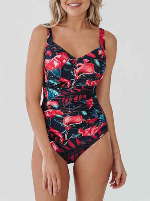 Bomain Lissabon navy-blau/print badeanzüge