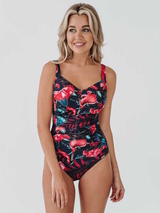 Bomain Lissabon navy-blau/print badeanzüge