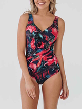Bomain Lissabon navy-blau/print badeanzüge