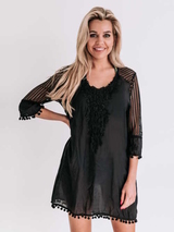 Bomain Santorini schwarz strandkleid