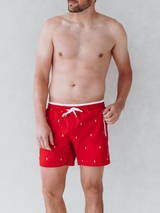 Bomain Basic rot/weiß badehose