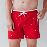 Bomain Basic rot/weiß badehose