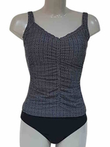 Bomain Dot schwarz/weiß tankini set
