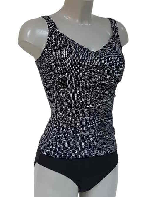 Bomain Dot schwarz/weiß tankini set