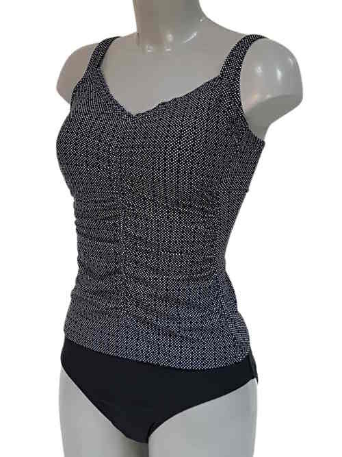 Bomain Dot schwarz/weiß tankini set