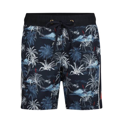 Insel Palmen navy-blau/print badehose