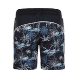 Insel Palmen navy-blau/print badehose