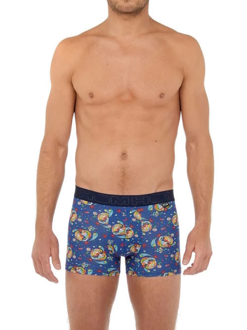HOM Big Bisous blau/print modal boxershort