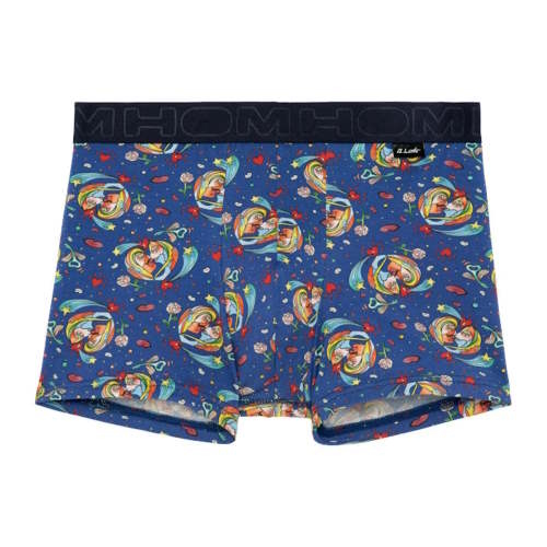 HOM Big Bisous blau/print modal boxershort