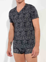 HOM Himeros schwarz/print shirt