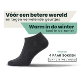Bamboosa Jordan anthrazit trainer-socken