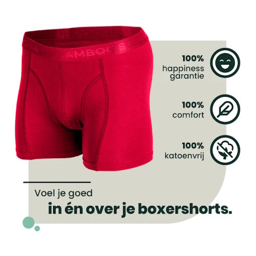 Bamboosa Lewis rot bambus boxershort
