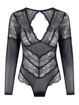 LingaDore Long Sleeve Body schwarz korselett