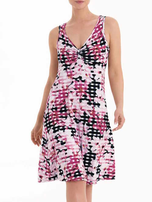 Anita Bademode Mala pink/schwarz strandkleid
