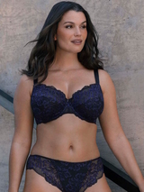 Fantasie-Dessous Emmaline schwarz/blau nicht geformter bh