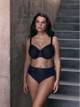 Fantasie-Dessous Emmaline schwarz/blau hoher slip