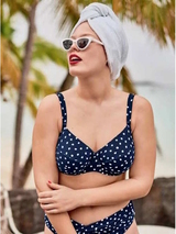 Rosa Faia Bademode Luna blau/weiß unwattierter bikini bh