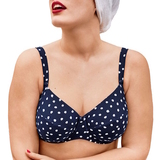 Rosa Faia Bademode Luna blau/weiß unwattierter bikini bh