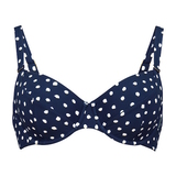 Rosa Faia Bademode Luna blau/weiß unwattierter bikini bh