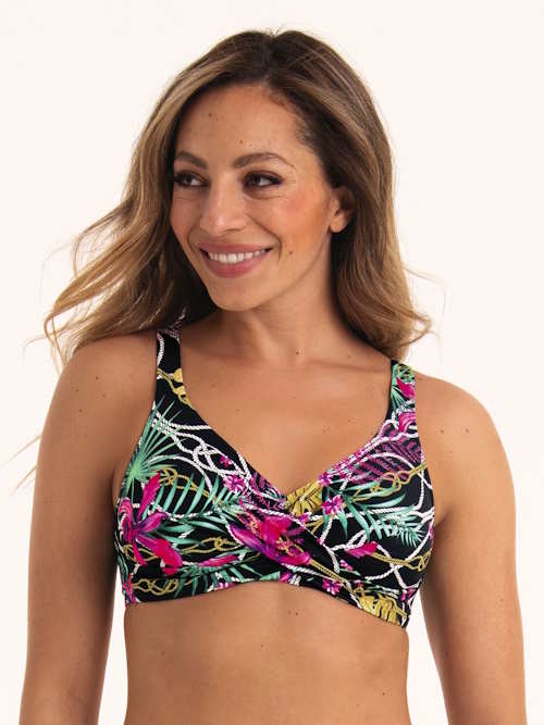 Anita Bademode Ottillie schwarz/print unwattierter bikini bh