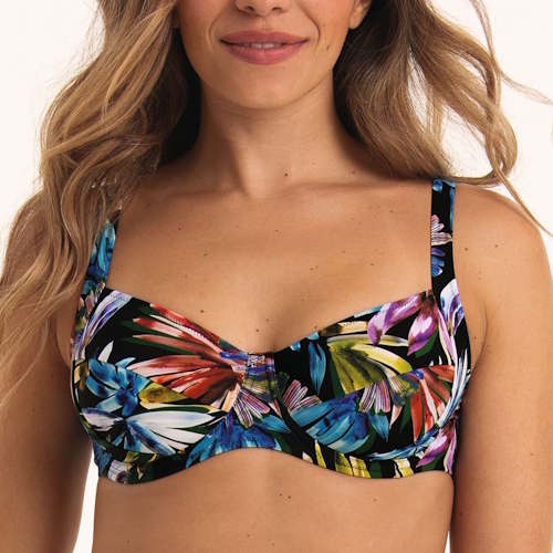 Anita Bademode Sibel schwarz/print unwattierter bikini bh