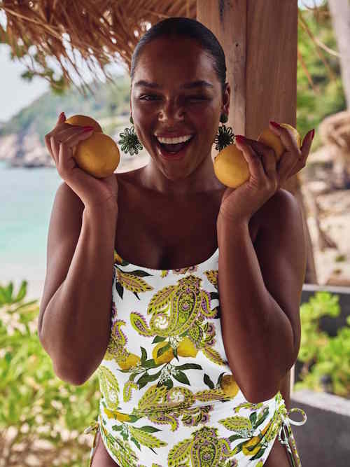 Rosa Faia Bademode Jessy weiß/print badeanzüge