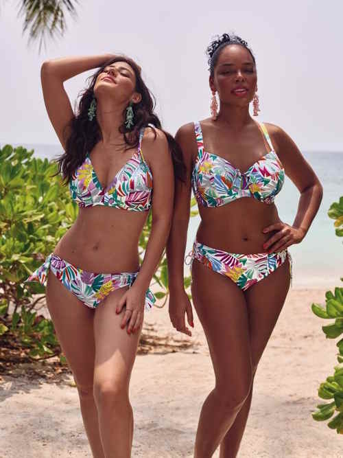 Rosa Faia Bademode Lynn weiß/print bikini slip