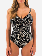 Fantasie schwimmen Silhouette Island schwarz/print badeanzüge