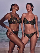 Rosa Faia Bademode Sibel schwarz/print unwattierter bikini bh