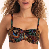 Rosa Faia Bademode Ella schwarz/print unwattierter bikini bh