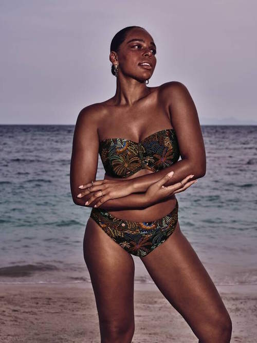 Rosa Faia Bademode Anny schwarz/print bikini slip