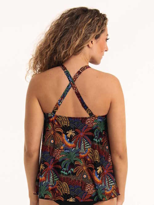 Rosa Faia Bademode Mabela schwarz/print tankini top