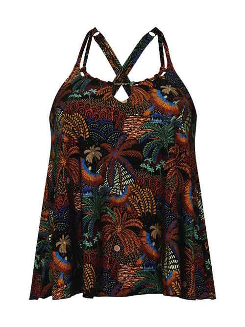 Rosa Faia Bademode Mabela schwarz/print tankini top